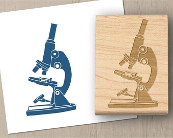 Microscope Stamp, Science Gift, Chemistry Gift, Science Teacher Stamp, Biology Chemistry Rubber Stamp, Geek Gift, Science Journal Stamp 072