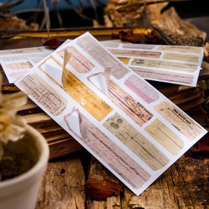 Washi Sticker Strips Book - Journaling Supplies, Ephemera Pad or Washi Tape Samples, for Junk or Art Journals