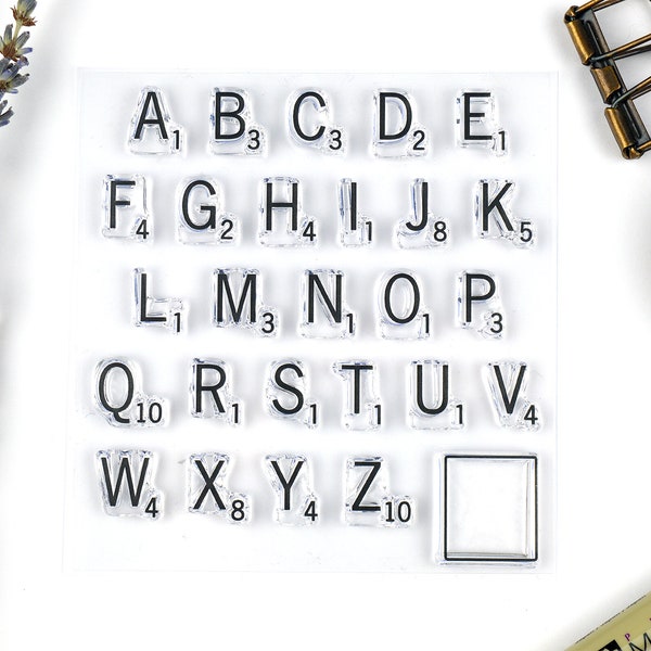 Alphabet Stamp, Letter Tile Rubber Stamp Set, Planner or Journal Stamps or make Wood Tile Jewlery