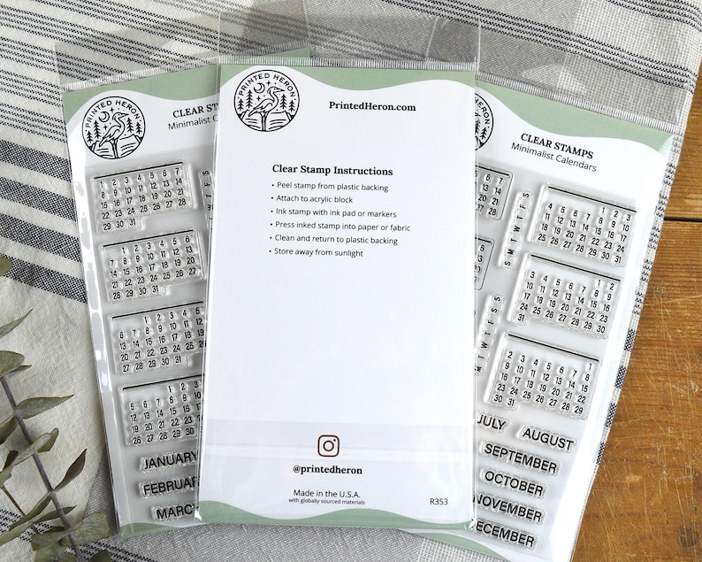 Minimalist Calendar Clear Stamp Set, 4x6in Months Journal Photopolymer Planner Stamps with Perpetual Calendars Dates for Travel Notebook image 9