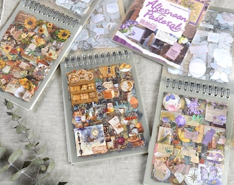 800p Sticker Book: Small Vintage and Nature Stickers, Fun Journaling Supplies - Plastic and Washi Material