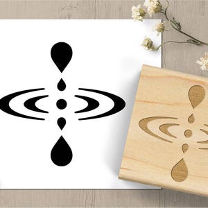 Mindfulness Symbol Stamp, Journaling Supplies Meditation Stamp, Water Droplet Reflection Stamp, Journaling Rubber Stamp