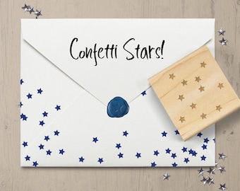 Confetti Stars Stamp, Tiny Stars, Party Invitation, Independence Day Stamp, New Years Stamp, Birthday Stamp, Stationary Rubber Stamp 145