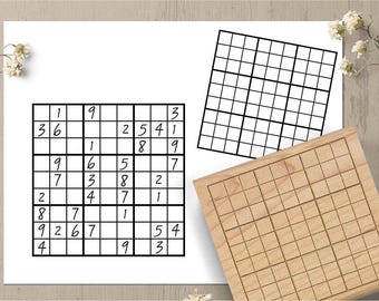 Sello de plantilla de sudoku, sello de goma para sudoku, sello de planificador de sudoku, sello de diario, sello de juego de sudoku, sello de rompecabezas