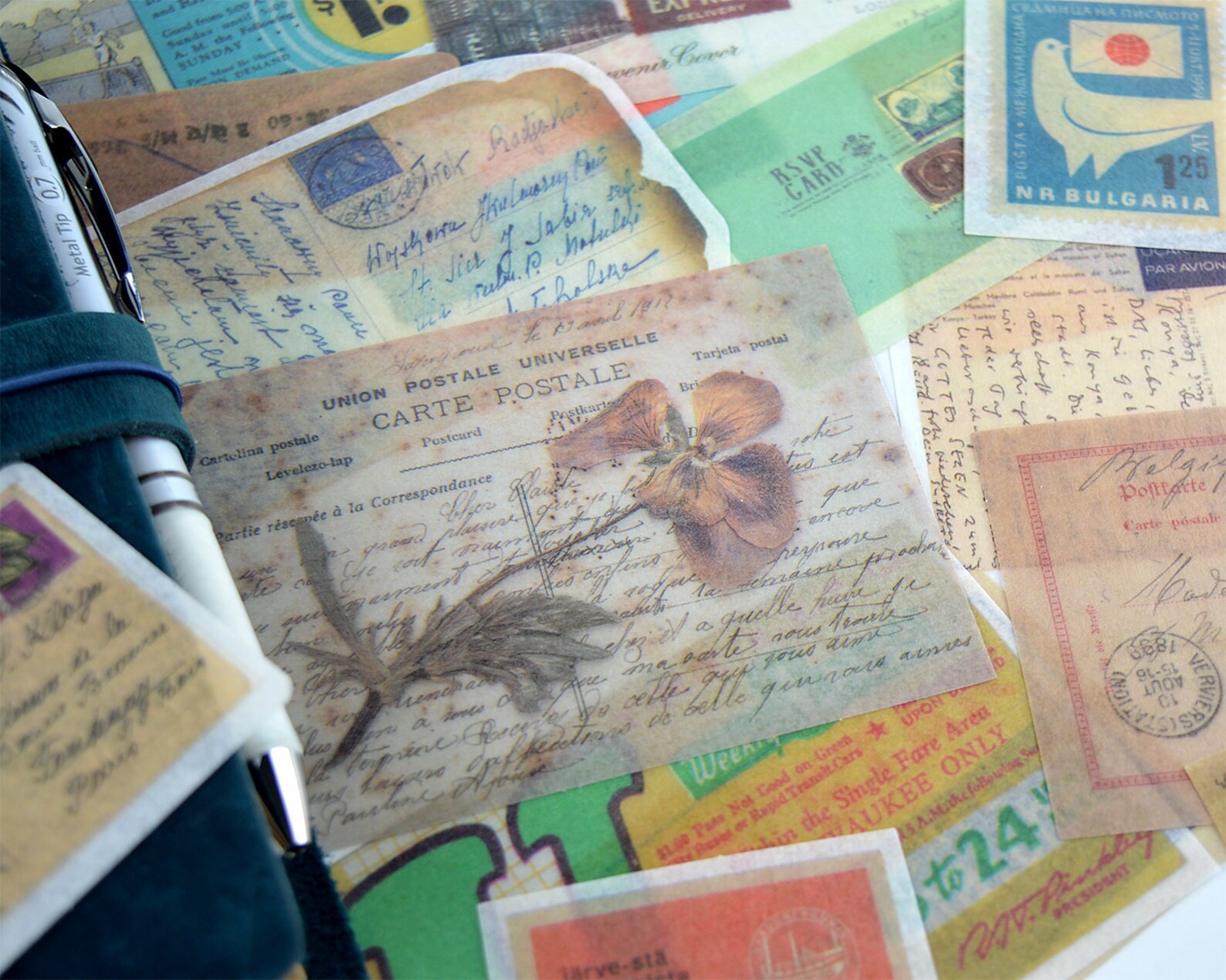 Vintage Mail Ephemera Stickers Postcard Stickers Mail Etsy