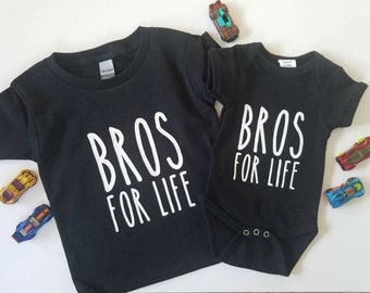 Bros for life Shirt Set. Matching brother shirts. Gender reveal. Baby boy announcement! Any color shirt! FREE SHIPPING