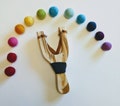 SALE! Felt Ball Slingshot Toy/Easter basketball kids, Perfect Stocking Stuffer/Christmas Gift/Birthday Gift/Party Favor/cat gift