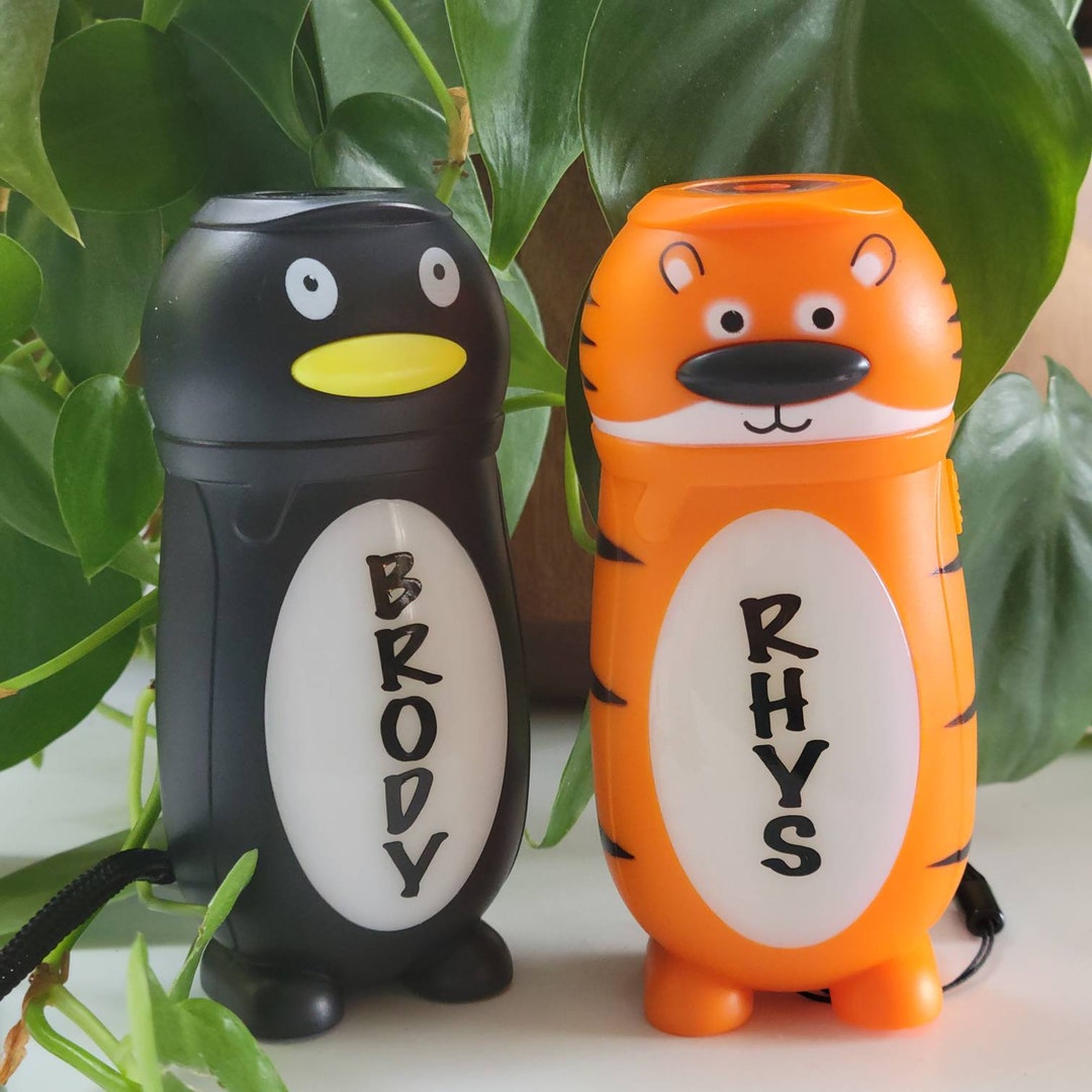 Personalized Kids Animal Flashlight, Adorable Birthday Gift, Party