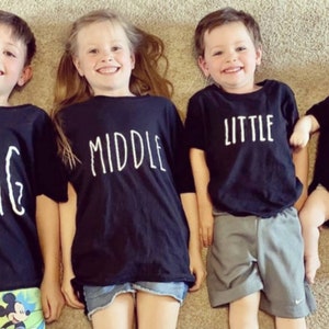 Big Middle Little Tiny Set of 4 Shirts. Fourth 4th Child - Etsy