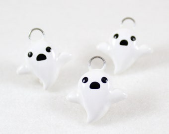 Cute Ghost Charm - Polymer Clay Charms - Kawaii Phone Charm - Polymer Clay Keychain