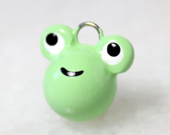 カエルチャーム - ポリマー粘土チャーム - カエルジュエリー - かわいい携帯チャームストラップ - カエルキーホルダー