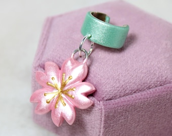 Körsbärsblomsörhängen utan piercing - Nyckfulla örhängen - Körsbärsblomsörhängen - Dingla örhängen