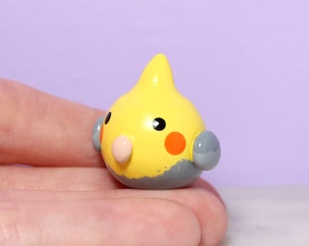 Chubby Cockatiel Figurine - Polymer Clay Figures  - Polymer Clay Sculpture - 30th Birthday Gift for Her