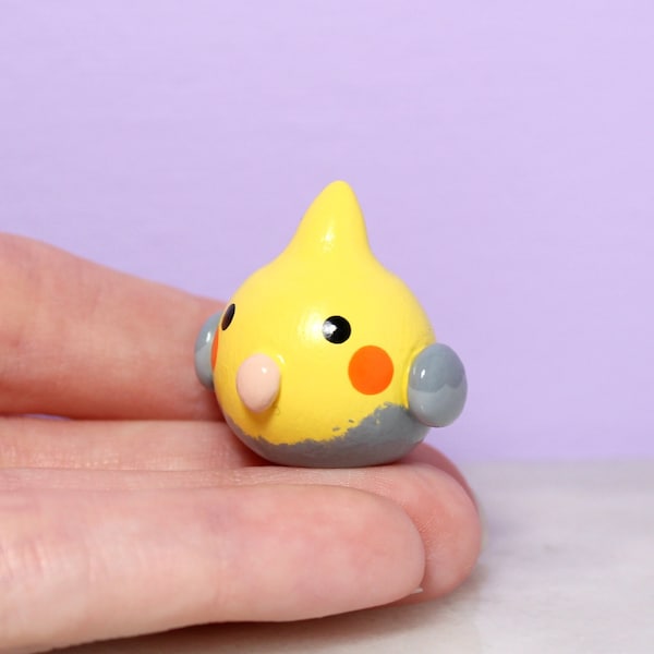 Chubby Cockatiel Figurine - Polymer Clay Figures  - Polymer Clay Sculpture - 30th Birthday Gift for Her