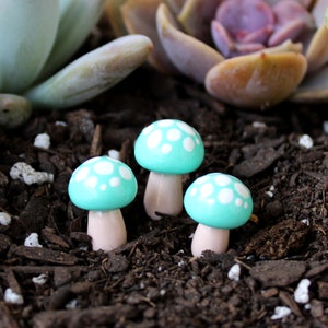 Seafoam Miniature Mushrooms (Set of 4) - Fairy Garden Accessories - Terrarium Decor - Mom Christmas Gift from Daughter