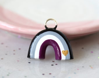 Asexual Pride Rainbow Charm - Polymer Clay Charms - Ace Pride Charms - Phone Charm Strap