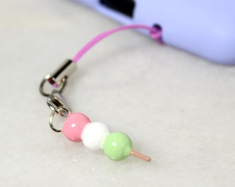 Cute Dango Charm - Polymer Clay Charms - Anime Phone Charm - Kawaii Keychain - Fairy Kei Jewelry