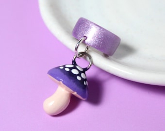 Mushroom Ear Cuff - Ear Cuff No Piercing - Mushroom Earrings - Fake Cartilage Piercing