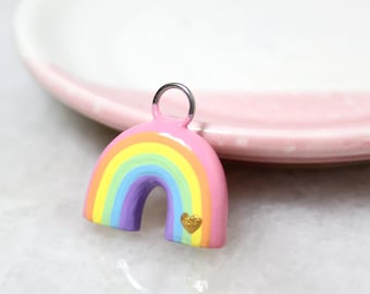 Pastel Rainbow Charm - Kawaii Phone Charm - Polymer Clay Charms - Phone Charm Strap