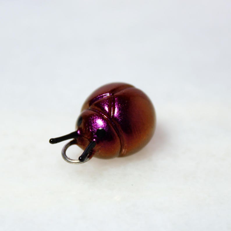 Iridescent Beetle Charms - Polymer Clay Charms - Kawaii Phone Charm - Phone Charm Strap image 4