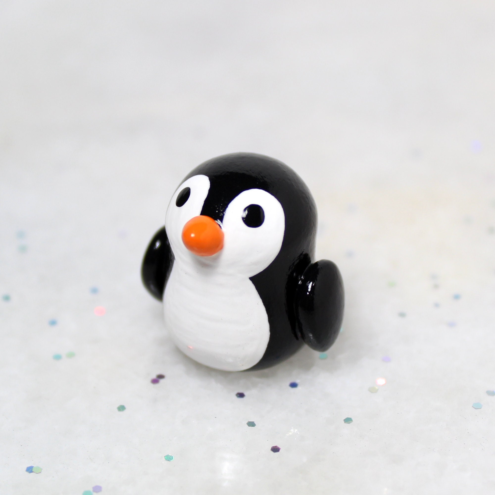 Chubby Penguin Figurine Polymer Clay Sculpture Bird Etsy