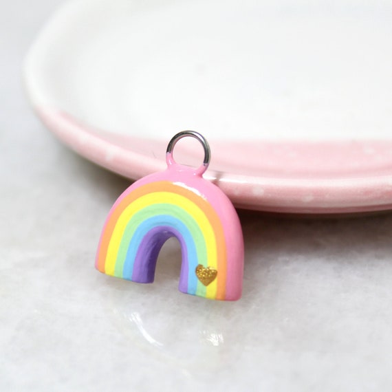 Pastel Rainbow Charm - Kawaii Phone Charm - Polymer Clay Charms - Phone Charm Strap