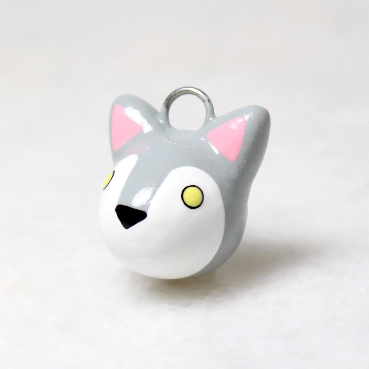 Gray Wolf Charm Polymer Clay Wolf Phone Charm Kawaii Etsy