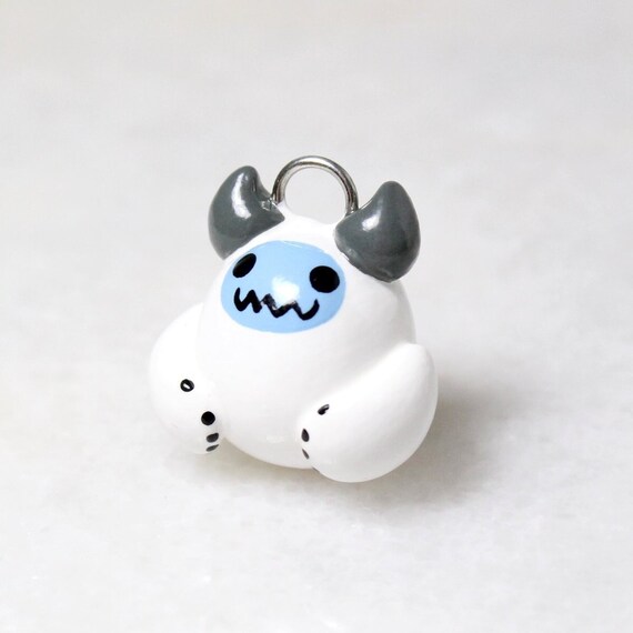 Cute Yeti Charm - Polymer Clay Charms - Cryptid Christmas - Kawaii Phone Charm