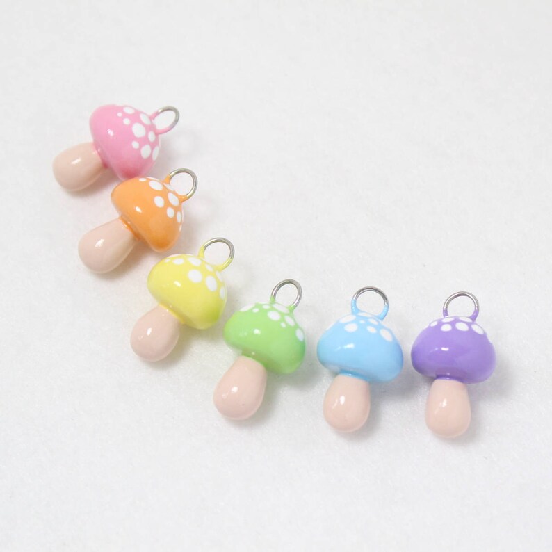 Pastel Mushroom Charm - Pastel Phone Charm - Polymer Clay Charms - Phone Charm Strap 