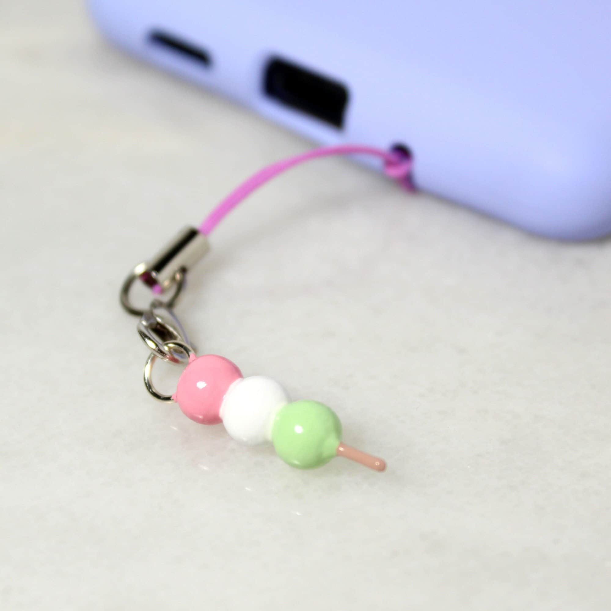Cute Dango Charm - Polymer Clay Charms - Anime Phone Charm - Kawaii Keychain - Fairy Kei Jewelry