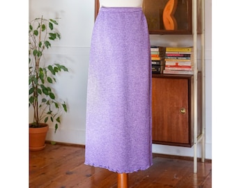 2000s Purple Midi Skirt / Tight Fit Skirt / Vintage Midi Skirt / Y2K