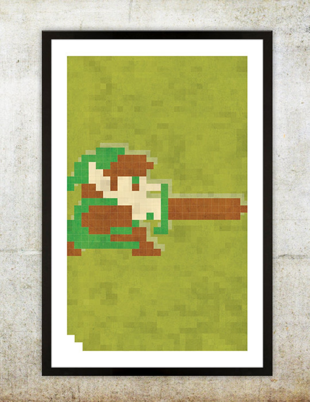 The Legend of Zelda Retro Style Poster NES Link and Zelda 