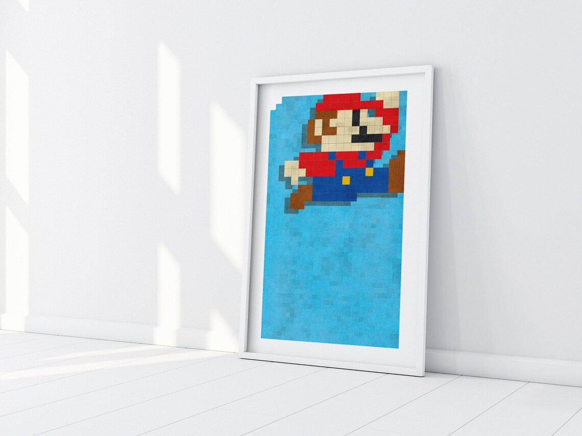 Super Mario Inspired Poster Printable Wall Art Original Artwork 11x17 ...