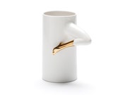 Ceramic Mug, White Porcelain Decorated with Gold, Ceramics and Pottery, Handmade, Contemporary Ceramic Design