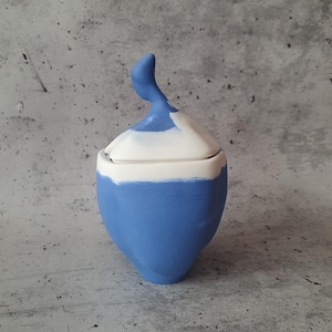 Blue and white marble pattern Sugar Bowl, Ceramic Bowl, Ceramics and Pottery, Handmade Bowl,  unique porcelain, blue porcelain, home decor