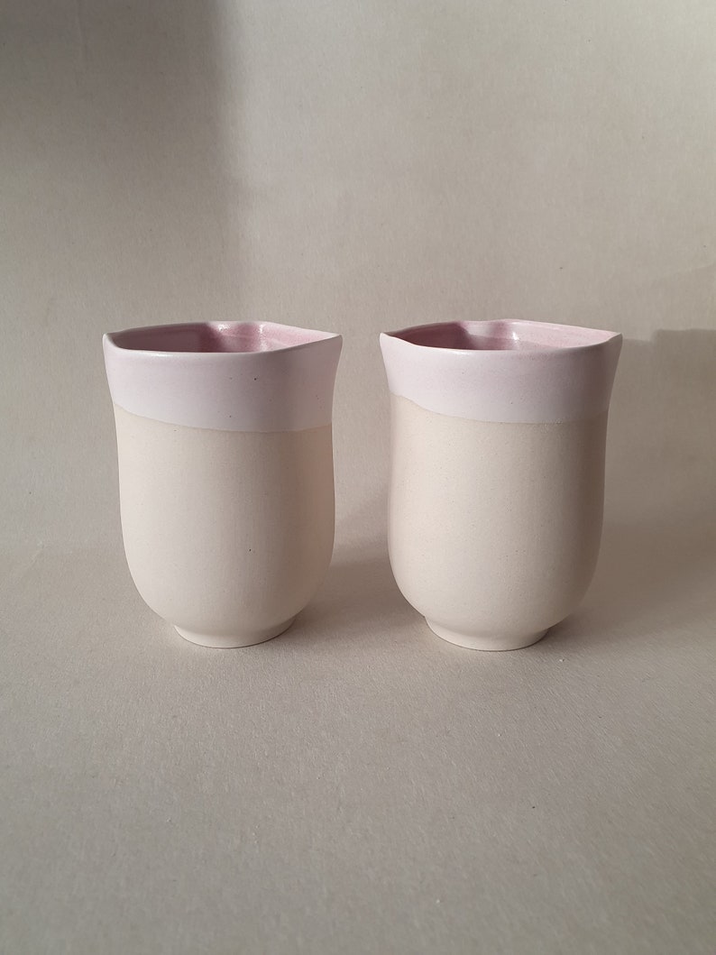 Ceramic Pink Mug with Lips, Light pink cup, Coffee cup, Tea mug, Pottery, Gift Idea For Her, Boyfriend and Girlfriend Gift, Valentines Gift zdjęcie 2