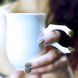 Coffee Mug, Ceramic Horse Mug, Porcelain cup, Modern Ceramic, Contemporary Ceramics, Home decor, Hand made ceramics, Unique mug zdjęcie 4