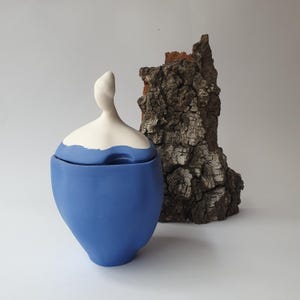 Blue and white marble pattern Sugar Bowl, Ceramic Bowl, Ceramics and Pottery, Handmade Bowl,  unique porcelain, blue porcelain