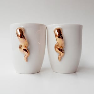 Ceramic Cups Set, Espresso Cups, coffee cups, Porcelain Cups with Saucers, Modern Porcelain, Handmade by Barceramics image 4