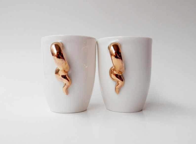 Ceramic Cups Set, Espresso Cups, coffee cups, Porcelain Cups with Saucers, Modern Porcelain, Handmade by Barceramics zdjęcie 4