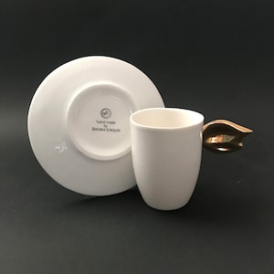 Zestaw filiżanek ceramicznych, porcelanowa filiżanka do espresso, filiżanka, filiżanki ze spodkiem, filiżanka porcelanowa, ręcznie robiona przez Barceramics zdjęcie 3