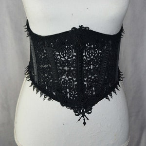 Embroidered Swirl Lace Waist Corset Lingerie Belt