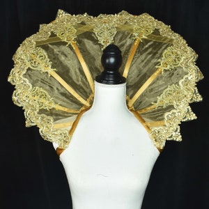 Beaded & Embroidered Organza Queen Style Elizabethan Collar