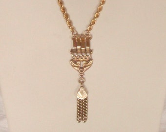 Antik GoldKette - Viktorianisch Gold filled Anhänger Halskette an einer großen 30" Gold filled Kette