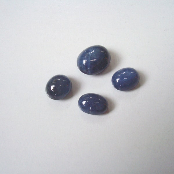 Blue Sapphire -Loose Gemstones - 4 Stones -HUGE Natural Cabochons- 40.65cts - TCW