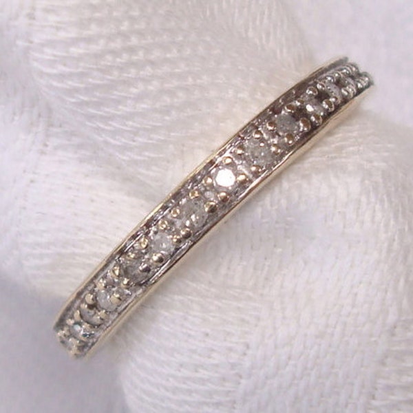 RESERVED - Full Diamond Eternity Ring - Gold Wedding, Anniversary Band or Right Hand Ring with Natural Diamonds - .25 carats -Size 6 3/4 - 7