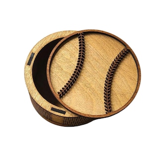 Laser Cut Wood Baseball Box: 3D Layered Keepsake