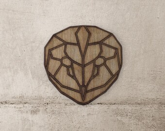 Laser Cut Geometric Owl Wall Art: Inlaid Wood Nursery Decor