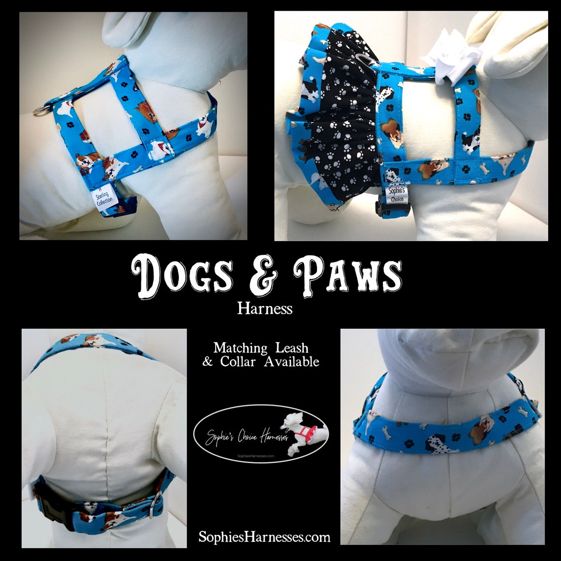 Dogs and Paws Dog Harness by Sophie's Choice Harnesses Etsy