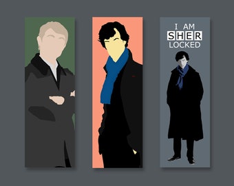 Sherlock Holmes bookmark | John Watson book mark | I Am Sherlocked fandom art | OTP comfort character